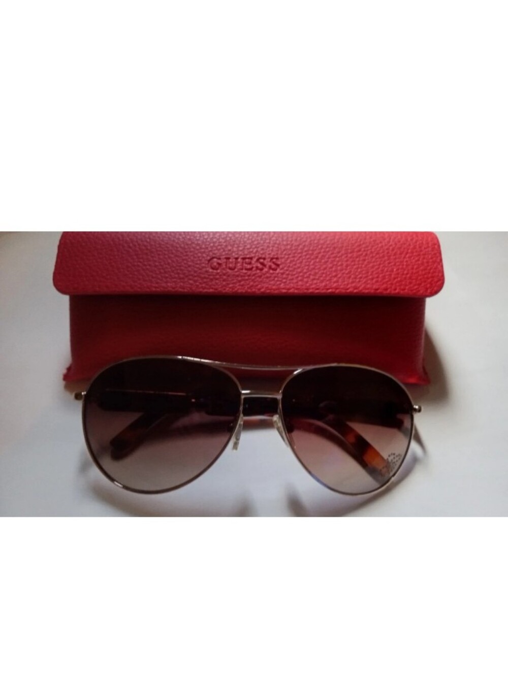 Guess GU00015 32N Tortoise Sunglasses Complete With Red Designer Case